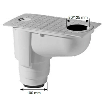 Dakota csapadékvízszűrő, ülepítő Ø80-125mm világosszürke