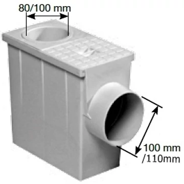 Kockás csapadékvízszűrő Ø80/100mm