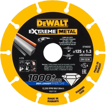 DeWALT Extreme Metal gyémánt vágótárcsa 125x22,2mm