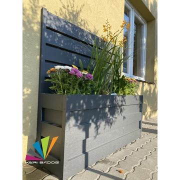 KériBádog lemez térelválasztó virágláda hátfallal 125x30x50 cm