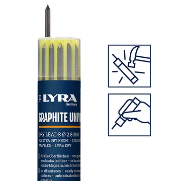 Lyra Dry Profi építőipari ceruza tartalék hegy 2B 10db