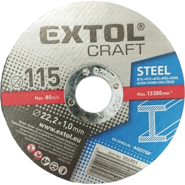 Extol Craft vágókorong acélhoz 115×1,0×22,2mm