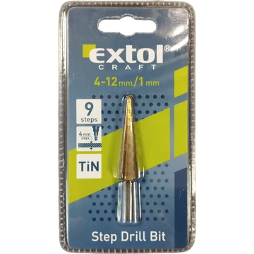 Extol Craft lépcsős fémfúró, 9 lépcsős; (4-12mm, 1mm lépcsők)