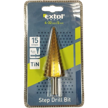 Extol Craft lépcsős fémfúró, 15 lépcsős; (4-32mm, 2mm lépcsők)