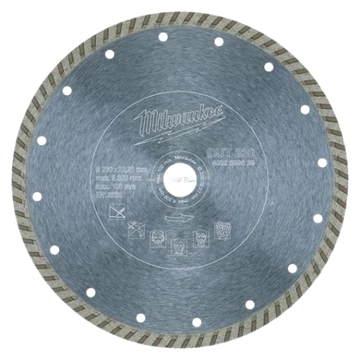 Milwaukee gyémánt vágótárcsa 230x22,23 mm turbó