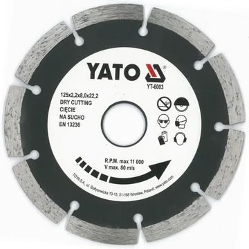 YATO gyémánt vágótárcsa 125x22,2 mm szegmentált