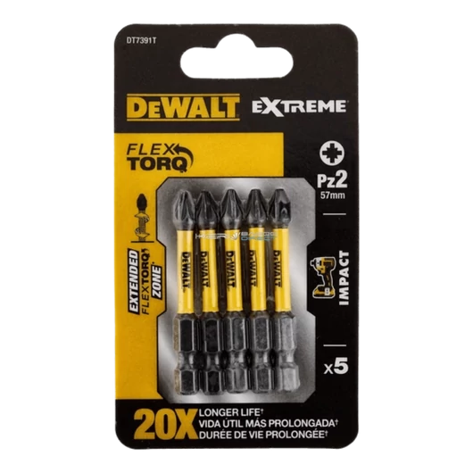 DeWALT FlexTorq® csaverbehajtó bit 50 mm PZ2 5 db