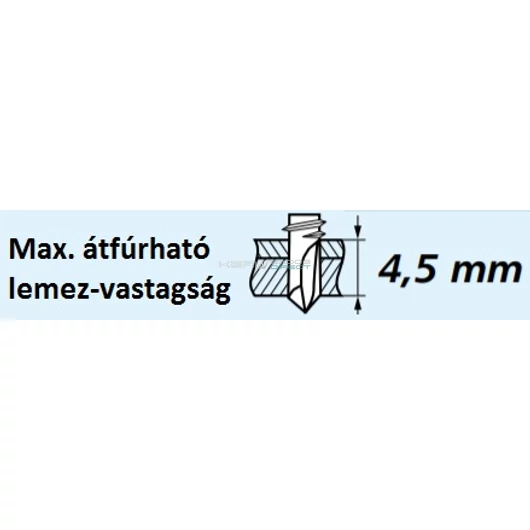 Önfúró vascsavar gumialátéttel 4,8 x 19mm