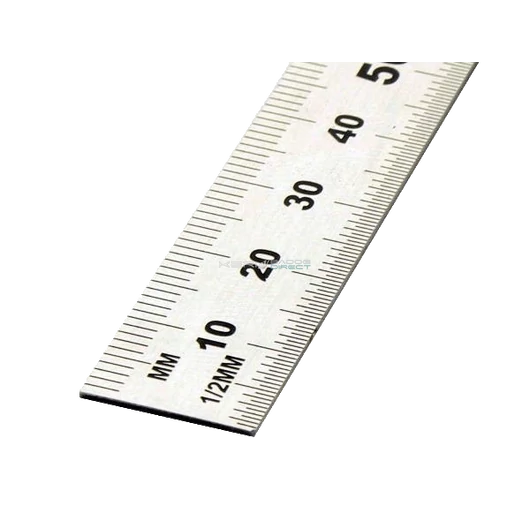 Hedue rozsdamentes acél vonalzó 50cm skálázás