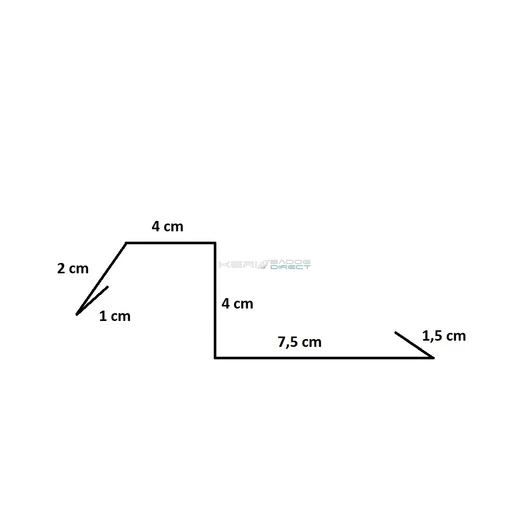 Színes fényes alumíniumlemez oromszegély 4 cm magas 2 m