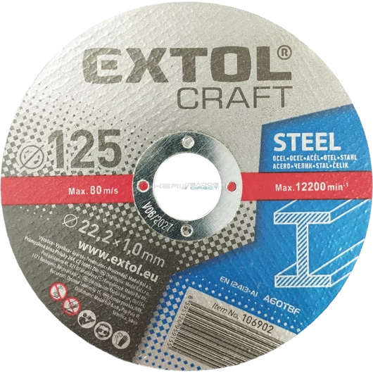 Extol Craft vágókorong acélhoz 125×1,0×22,2mm