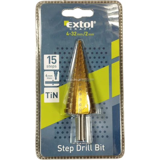 Extol Craft lépcsős fémfúró, 15 lépcsős; (4-32mm, 2mm lépcsők)