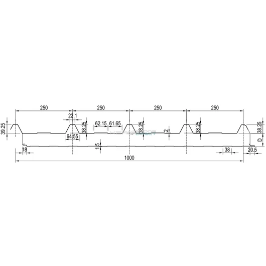 IsoAc5 60mm hőszigetelő tető szendvicspanel méretezés ábra