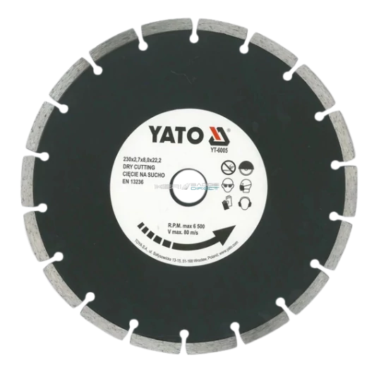 YATO gyémánt vágótárcsa 230x22,2 mm szegmentált