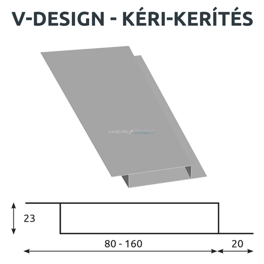 Kéri-kerítés V-DESIGN metszet