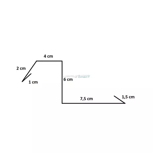 Színes fényes acéllemez oromszegély 6 cm magas 2 m