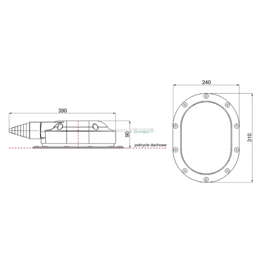 Napelem kábel átvezető síklemezfedés, Lindab Click rendszer Ø150mm